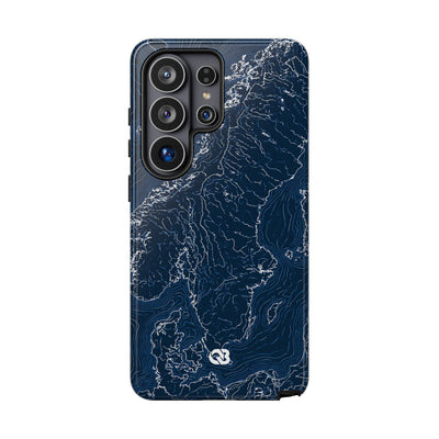 Nordic Contour Chart · Tough Phone Case for Samsung · Blue