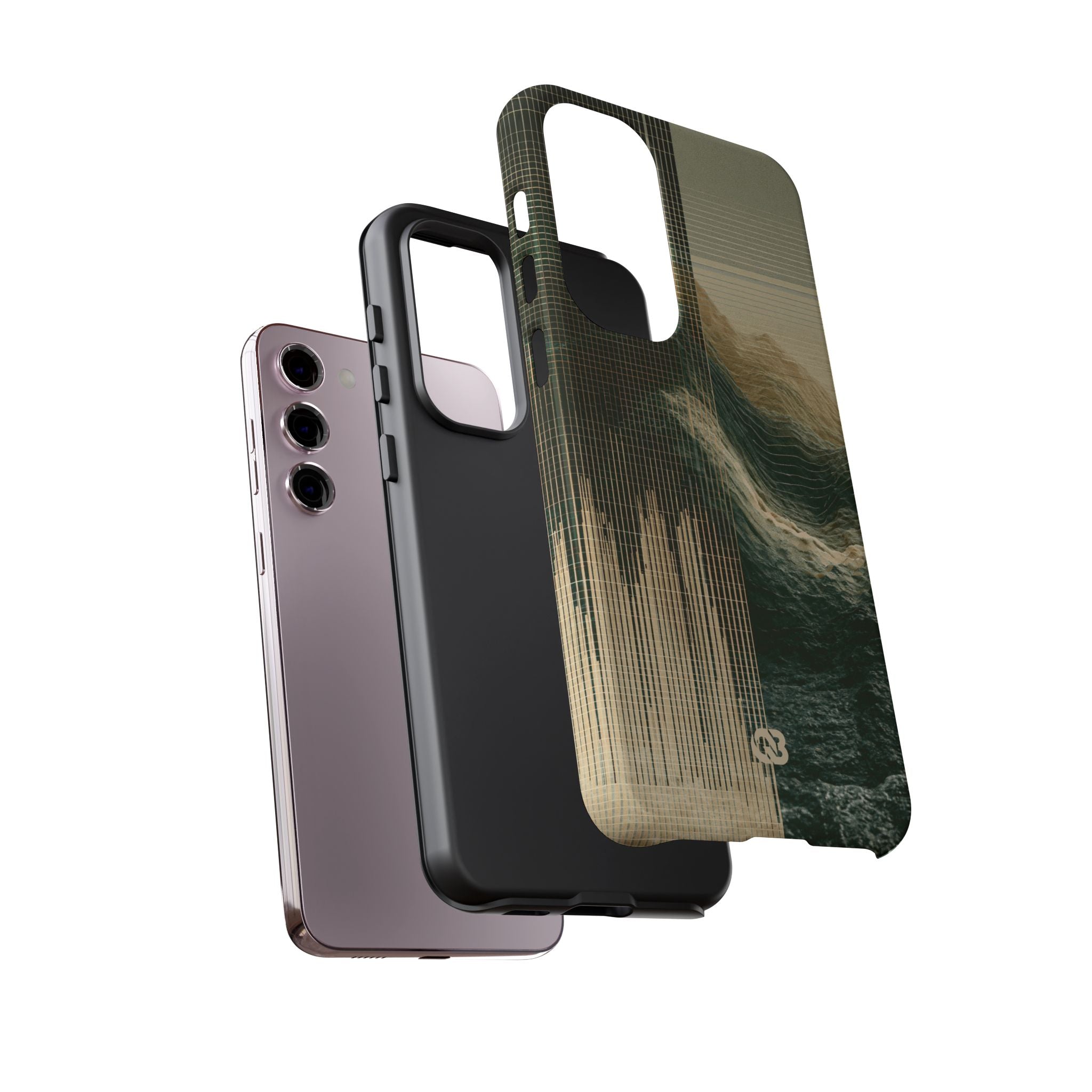 Beige Tough Phone Case for Samsung - Veridian Data Ridge