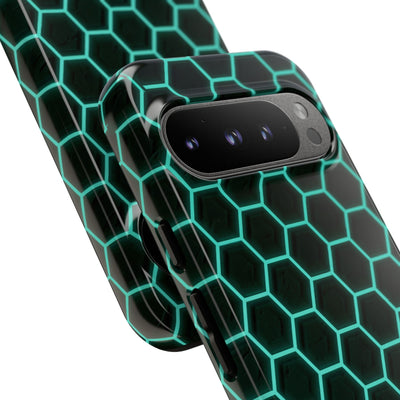 Neon Hex Spectrum · Tough Phone Case for Pixel ·  Teal