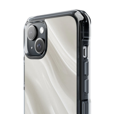 White Impact MagSafe Phone Case for iPhone - Polished Ivory Wave
