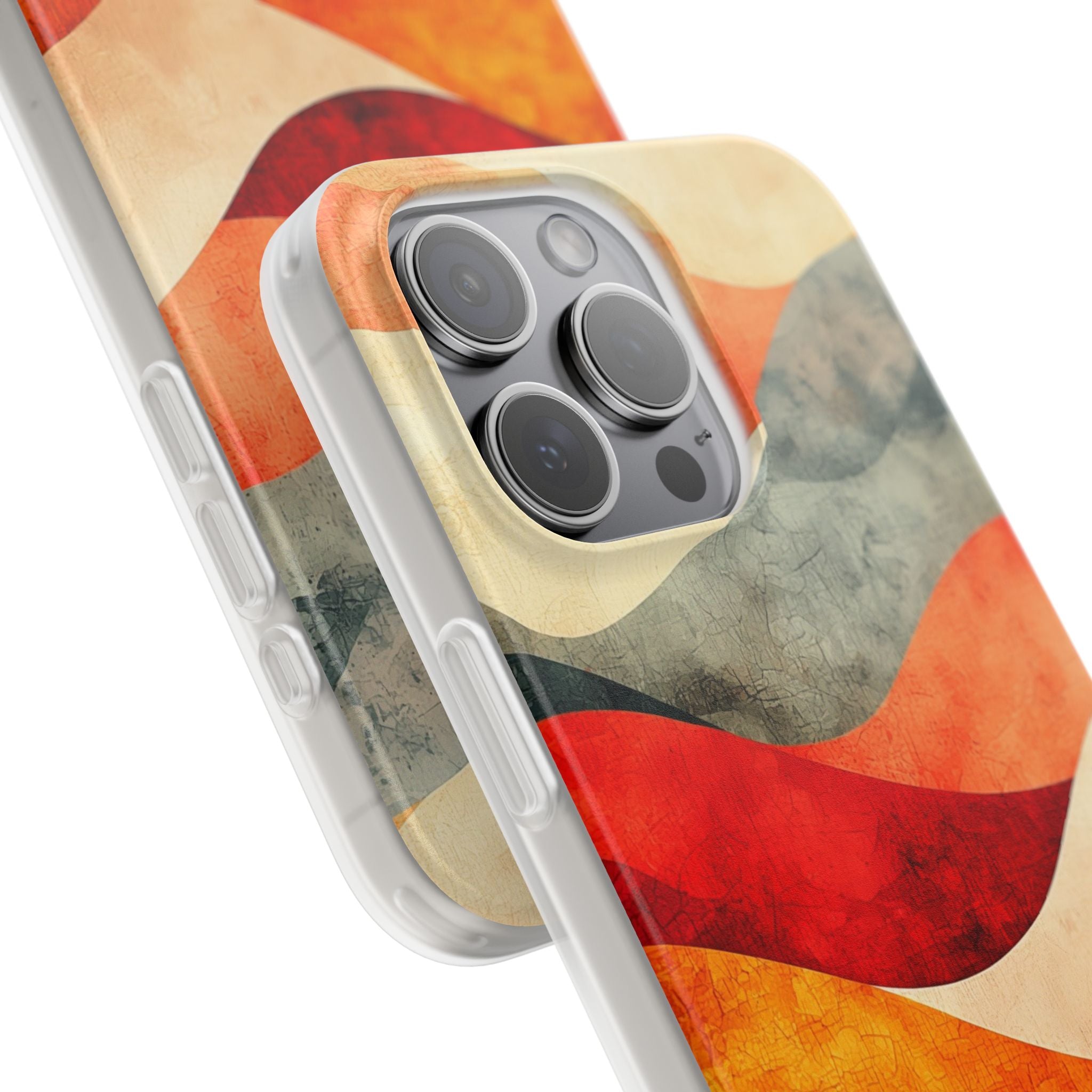 Cracked Wave Sunset iPhone 15 Pro Max Case - Soft