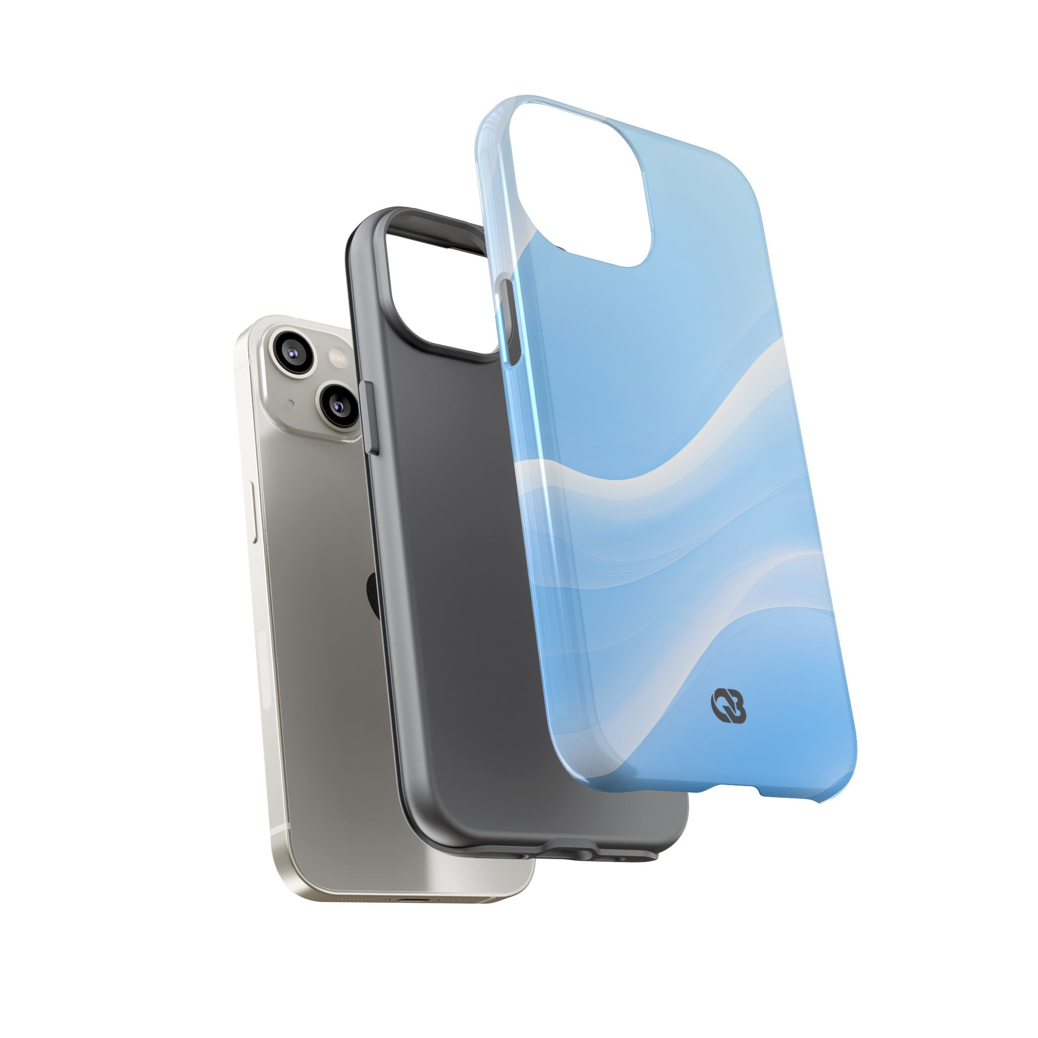 Blue Tough Phone Case for iPhone - Glacial Blue Silk