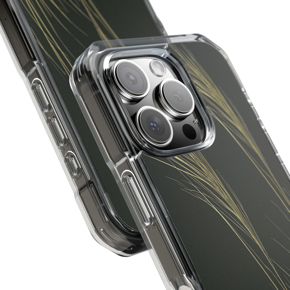 Golden Whispering Reeds · Clear Impact Magnetic Phone Case for iPhone ·  Green