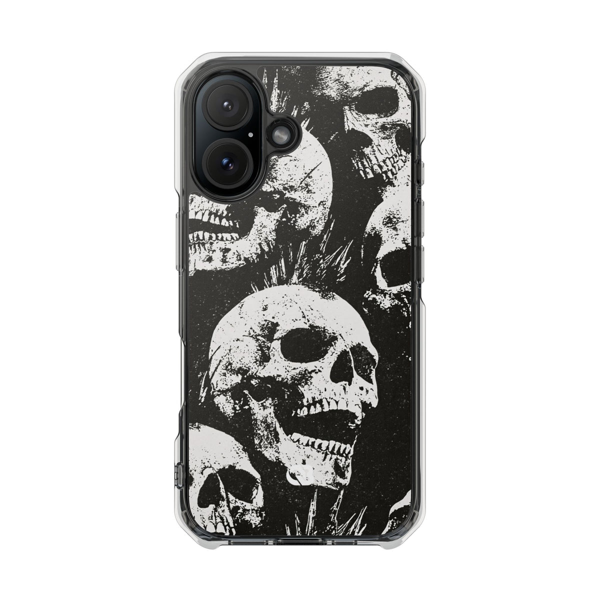 Punk Skull Riot · Clear Impact Magnetic Phone Case for iPhone · Black