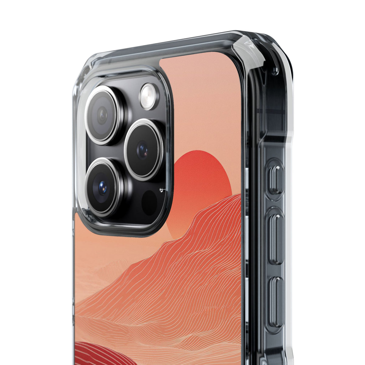 Crimson Horizon · Clear Impact Magnetic Phone Case for iPhone ·  Red