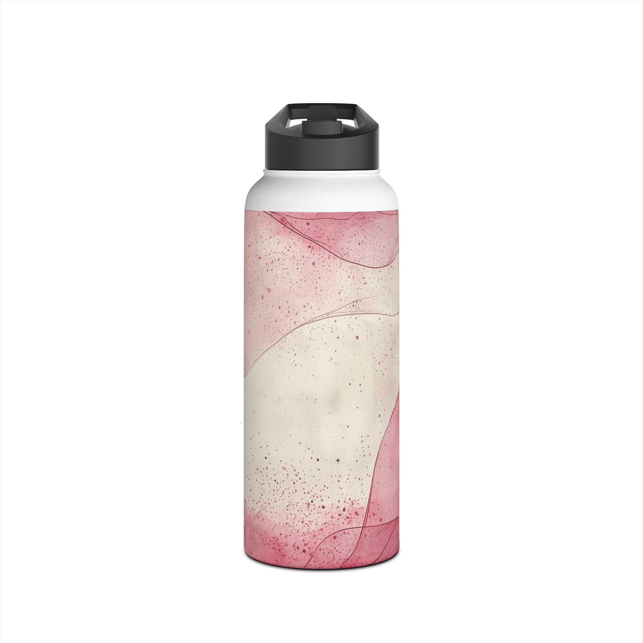 Crimson Ribbon Waves - Stainless Steel Water Bottle