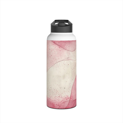 Crimson Ribbon Waves - Stainless Steel Water Bottle
