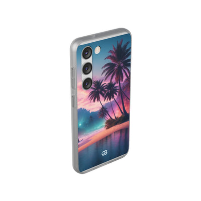 Neon Shore Palms · Soft Phone Case for Samsung