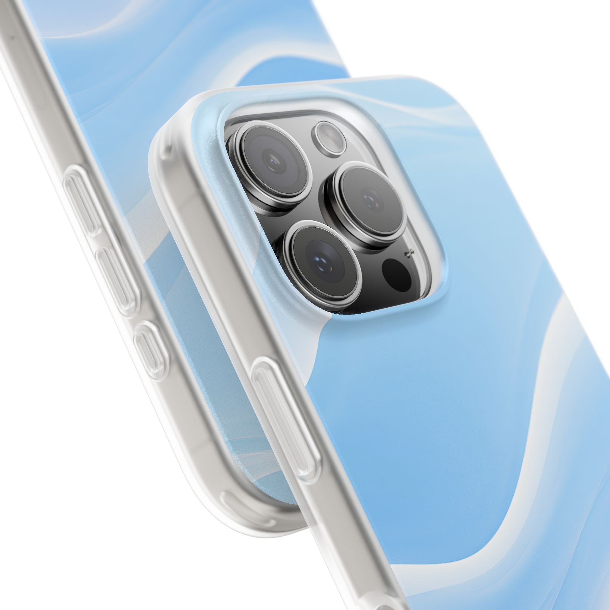 Blue Lite Phone Case for iPhone - Glacial Blue Silk