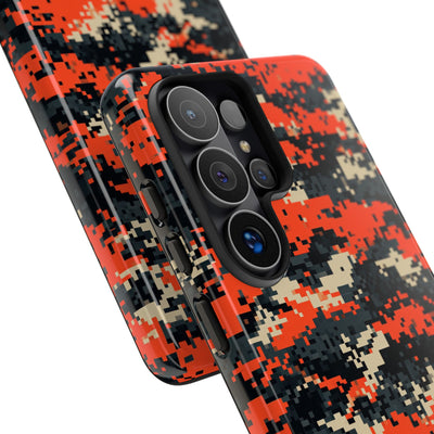 Signal Pixel Camo · Tough Phone Case for Samsung · Orange
