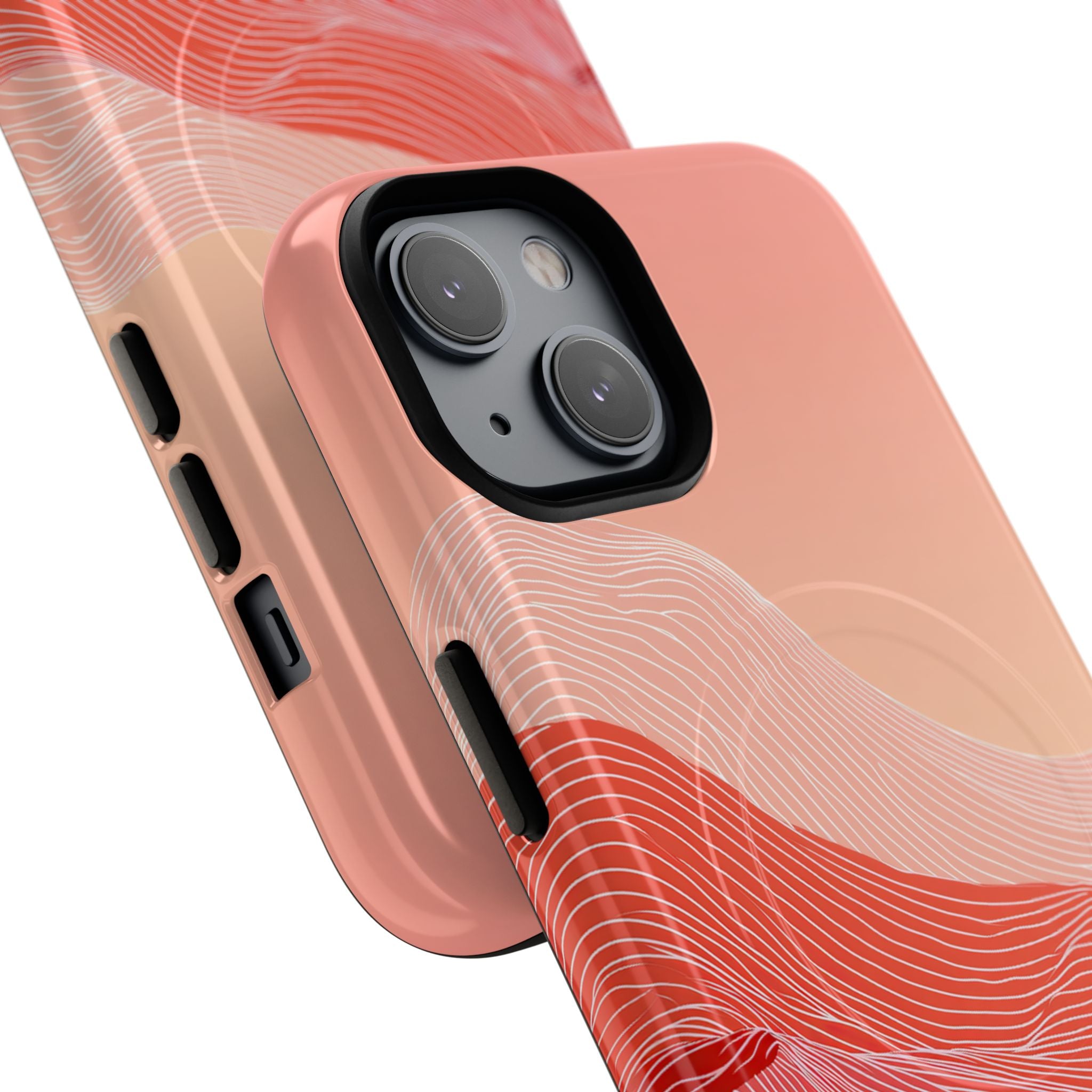 Red Tough 2.0 Magsafe Phone Case for iPhone - Crimson Ridge Contour