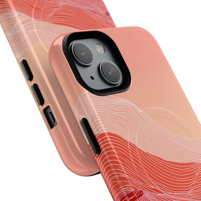 Red Tough 2.0 Magsafe Phone Case for iPhone - Crimson Ridge Contour