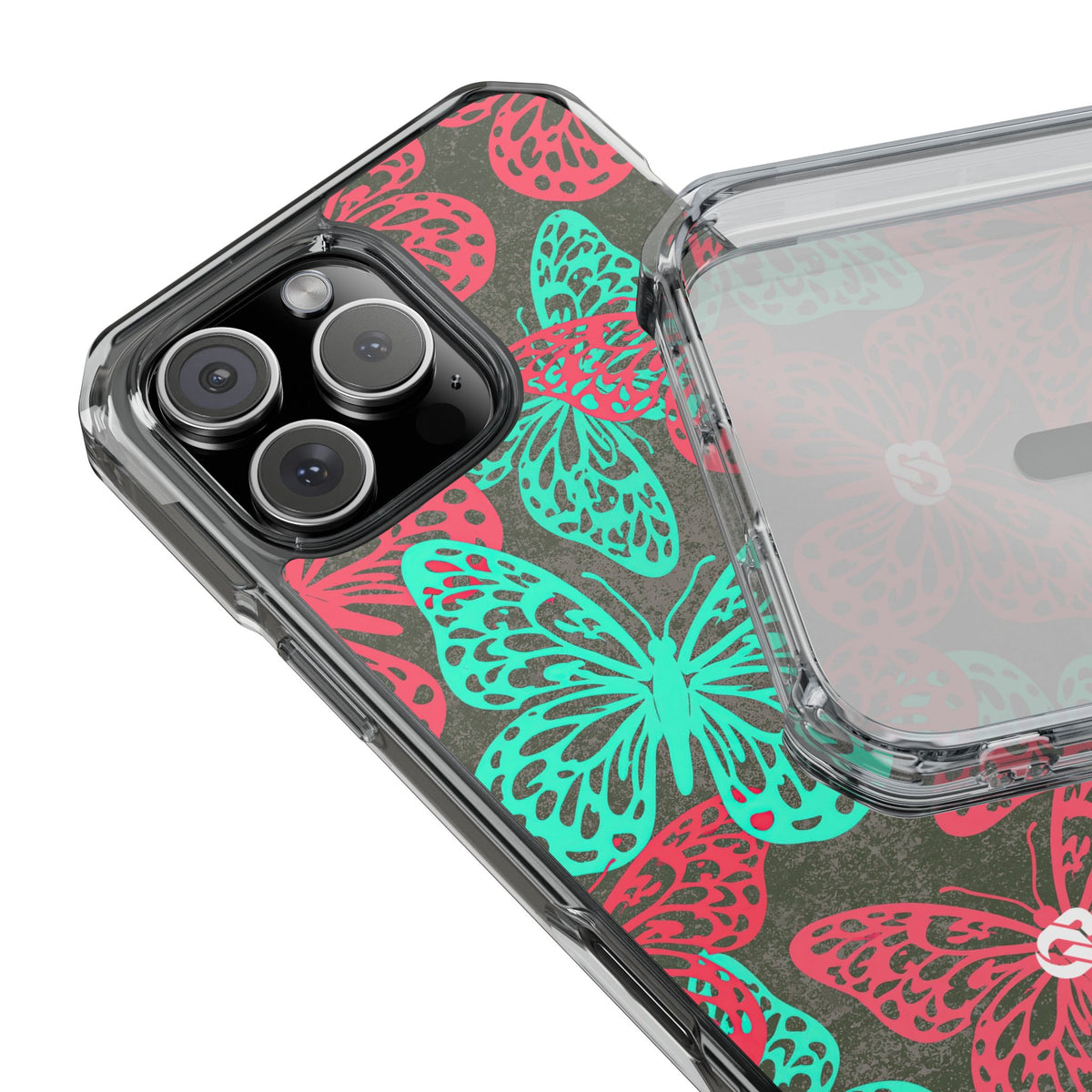 Electric Papillon · Clear Impact Magnetic Phone Case for iPhone · Pink