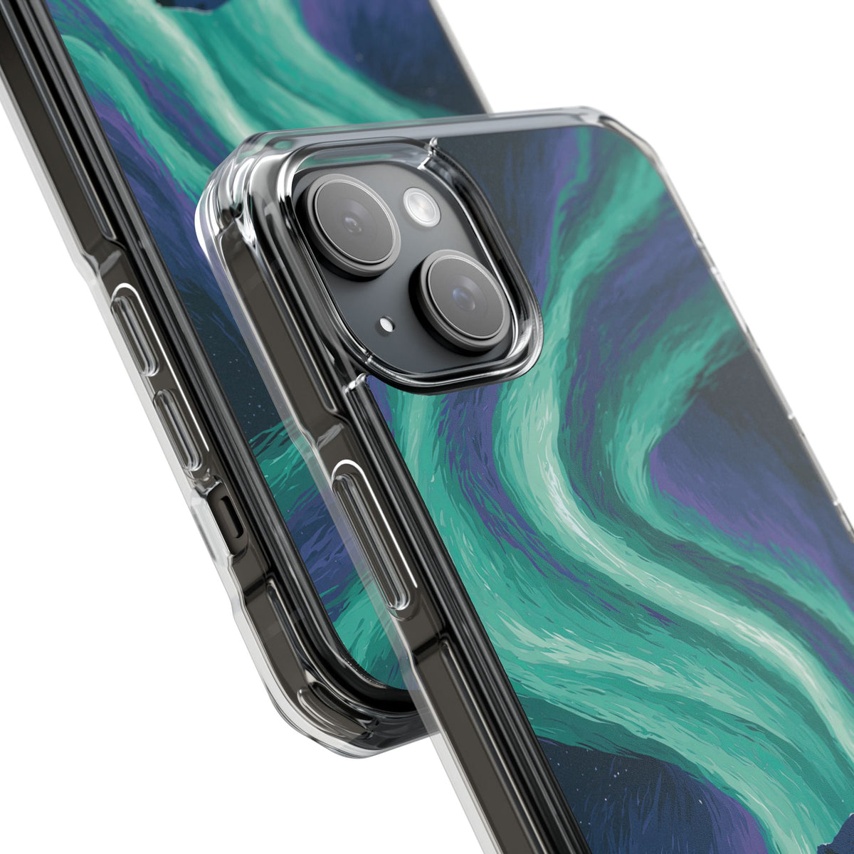 Arctic Aurora Bear · Clear Impact Magnetic Phone Case for iPhone · Teal