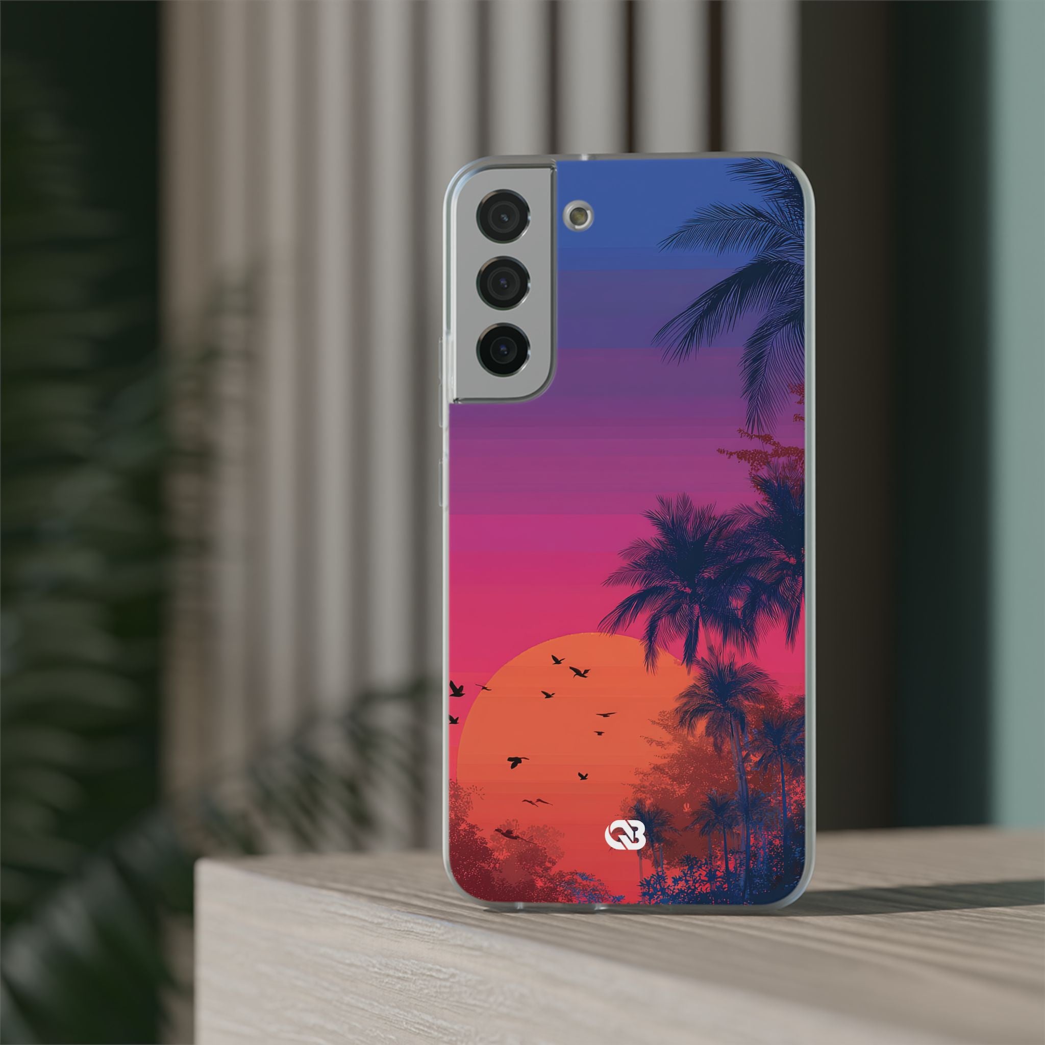 Neon Horizon Palms · Soft Handyhülle für Samsung