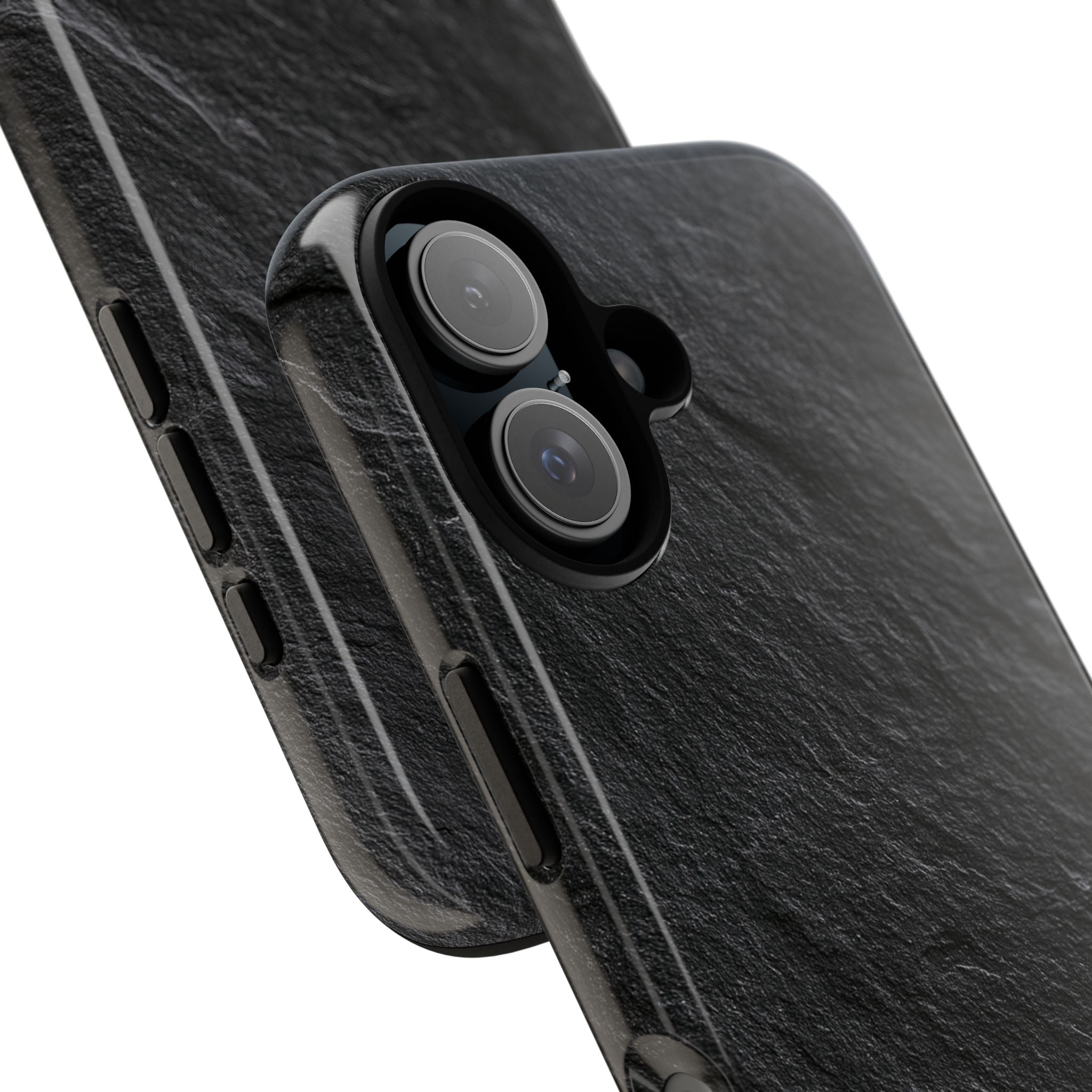 Black Tough Phone Case for iPhone - Raw Obsidian Slate