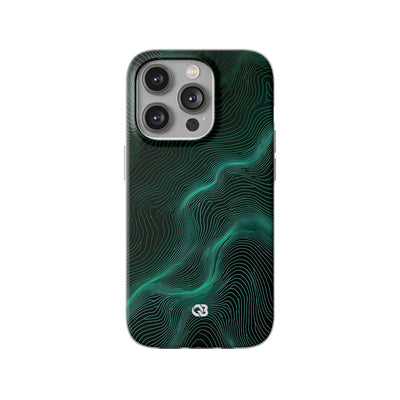 Teal Lite Phone Case for iPhone - Neon Jade Contour