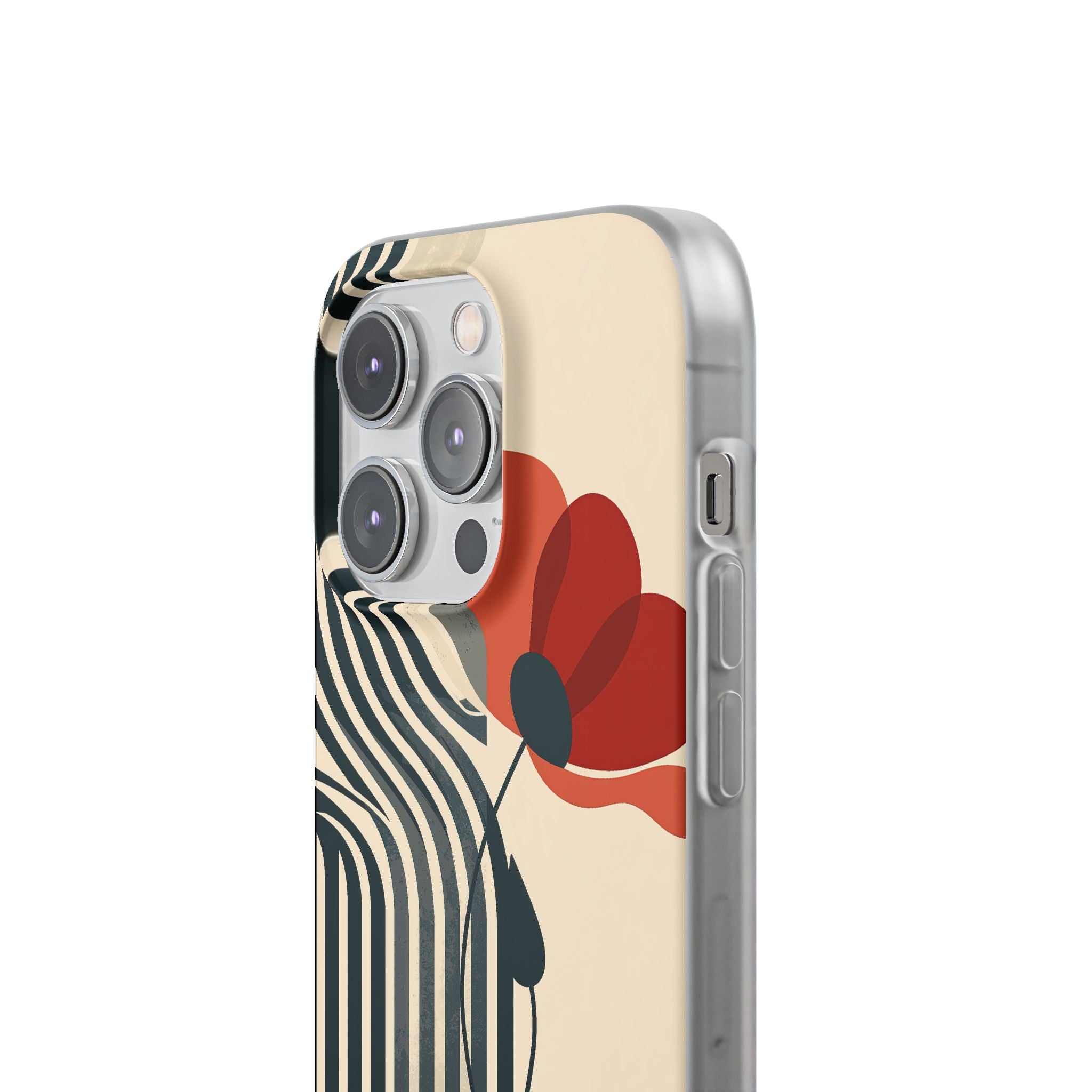 Beige Lite Phone Case for iPhone - Crimson Line Bloom