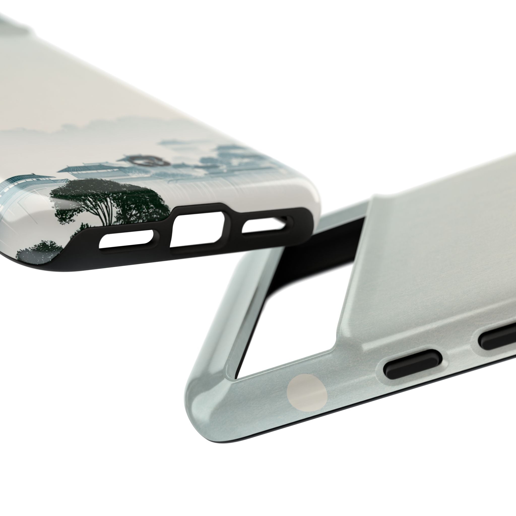 Blue Tough Phone Case for Google Pixel - Mist Valley Pagoda
