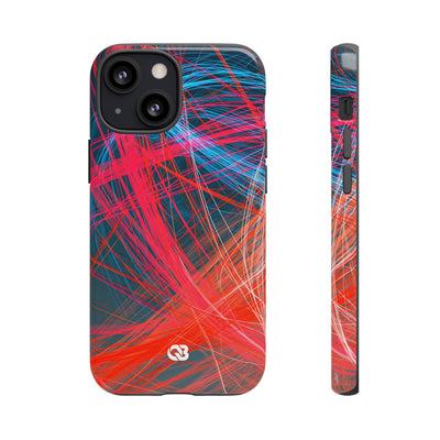Neon Fiber Stream · Tough Phone Case for iPhone · Red