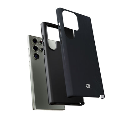 Black Tough Phone Case for Samsung - Midnight Brushed Grain