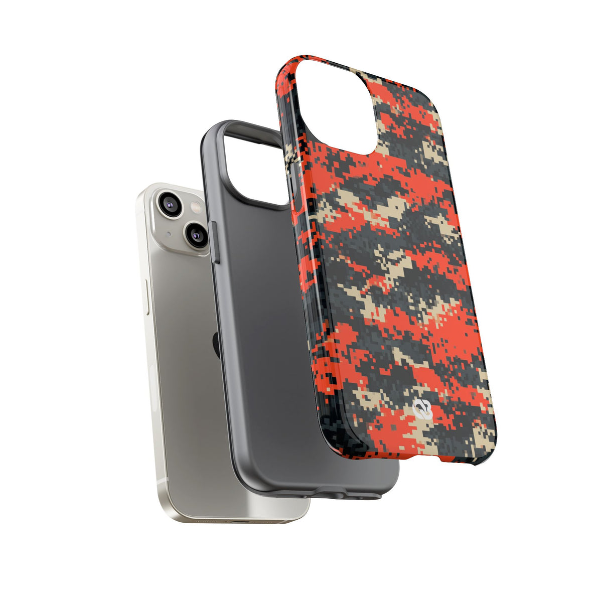 Signal Pixel Camo · Tough Phone Case for iPhone · Orange