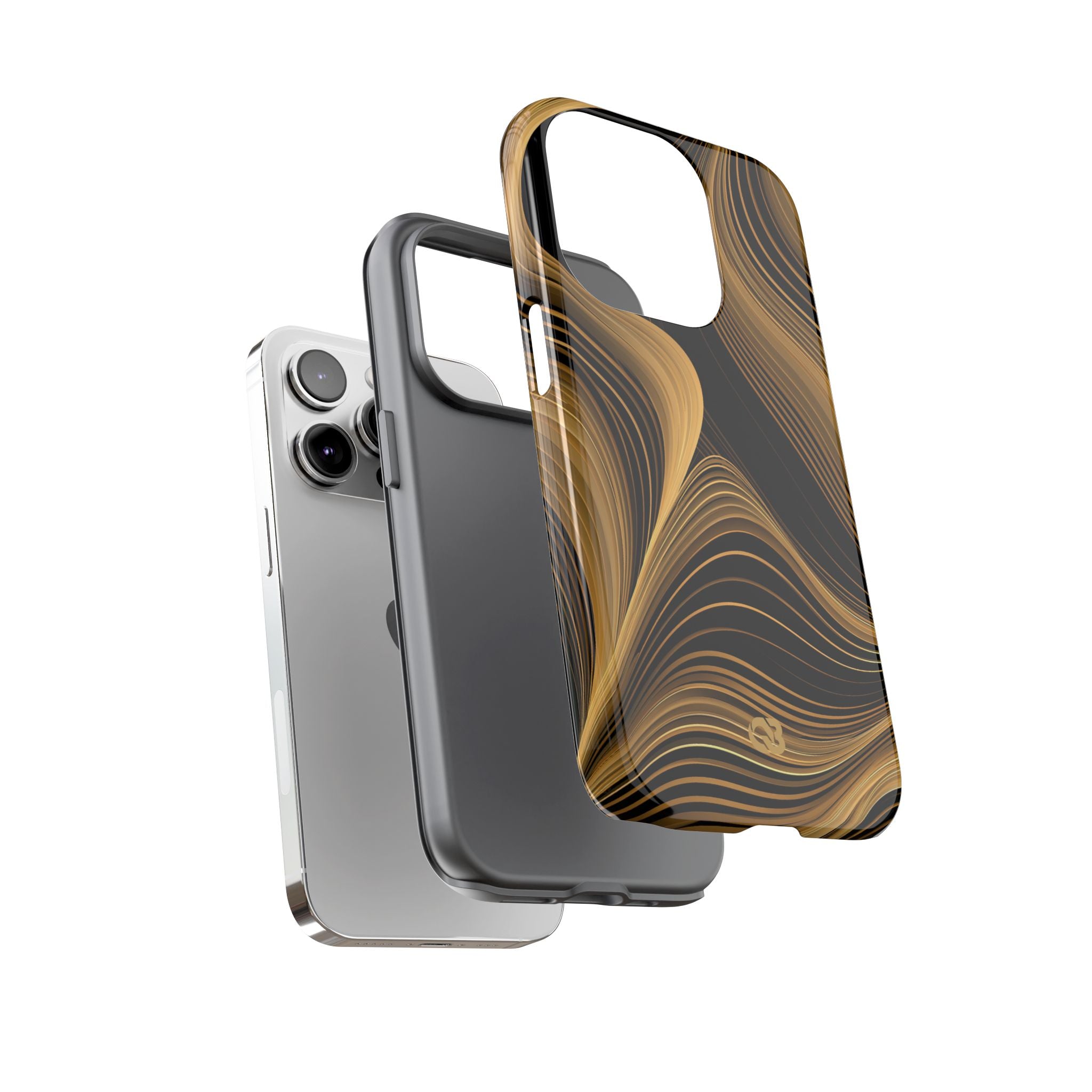 Gold Tough Phone Case for iPhone - Molten Copper Strands