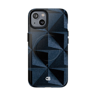 Blue Tough 2.0 Magsafe Phone Case for iPhone - Indigo Basalt Facets