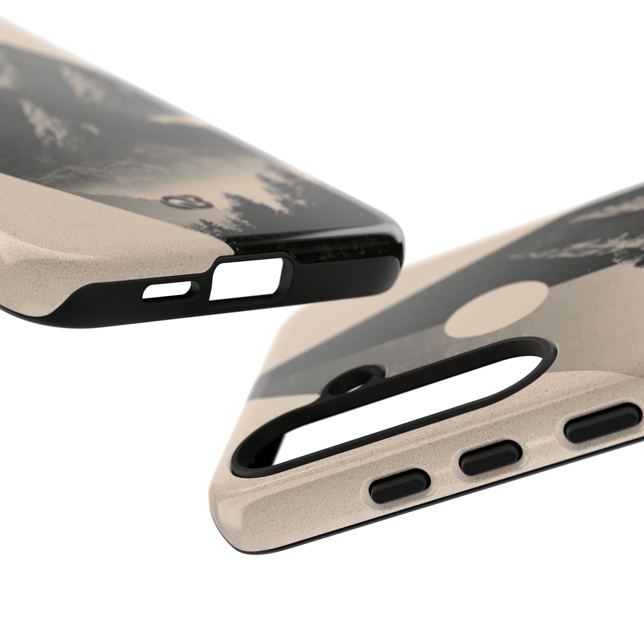 Beige Tough Phone Case for Samsung - Obsidian Summit Parchment