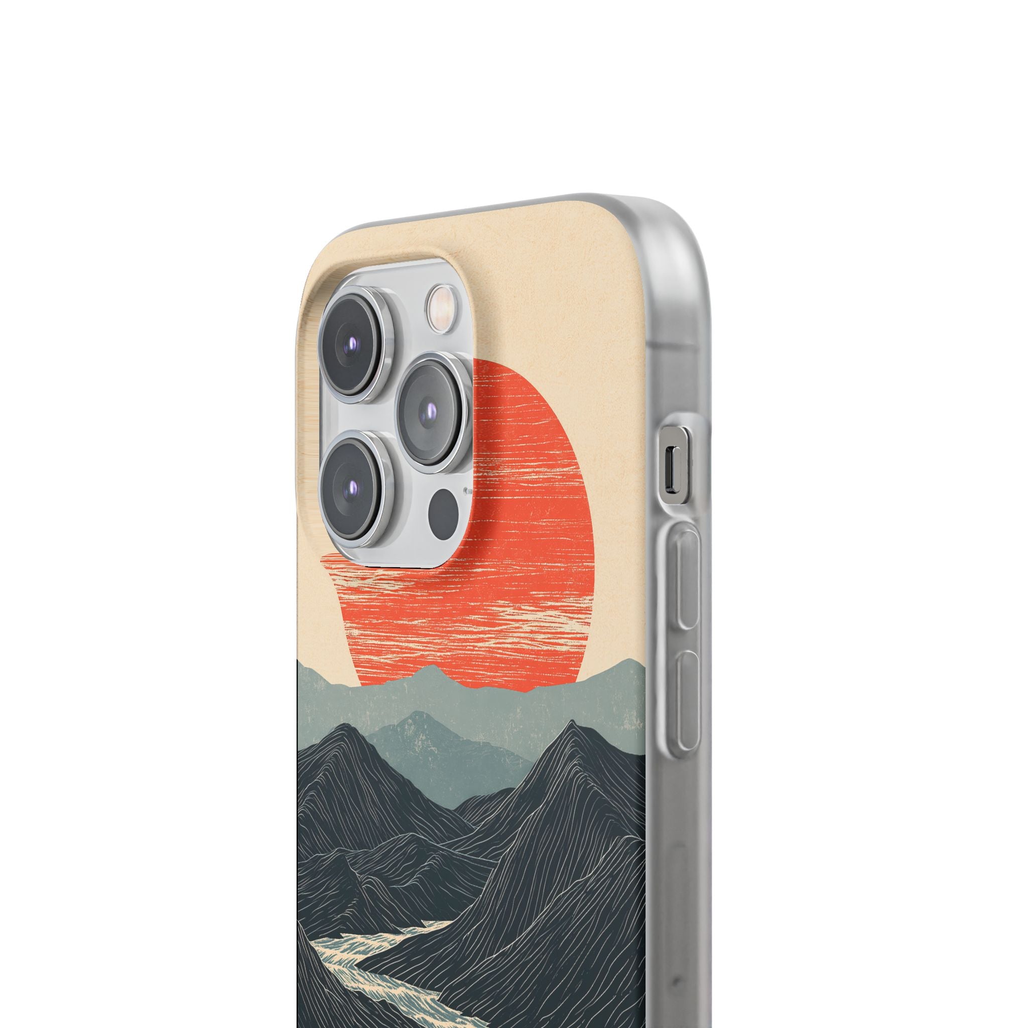 Beige Lite Phone Case for iPhone - Crimson Ridge Flow