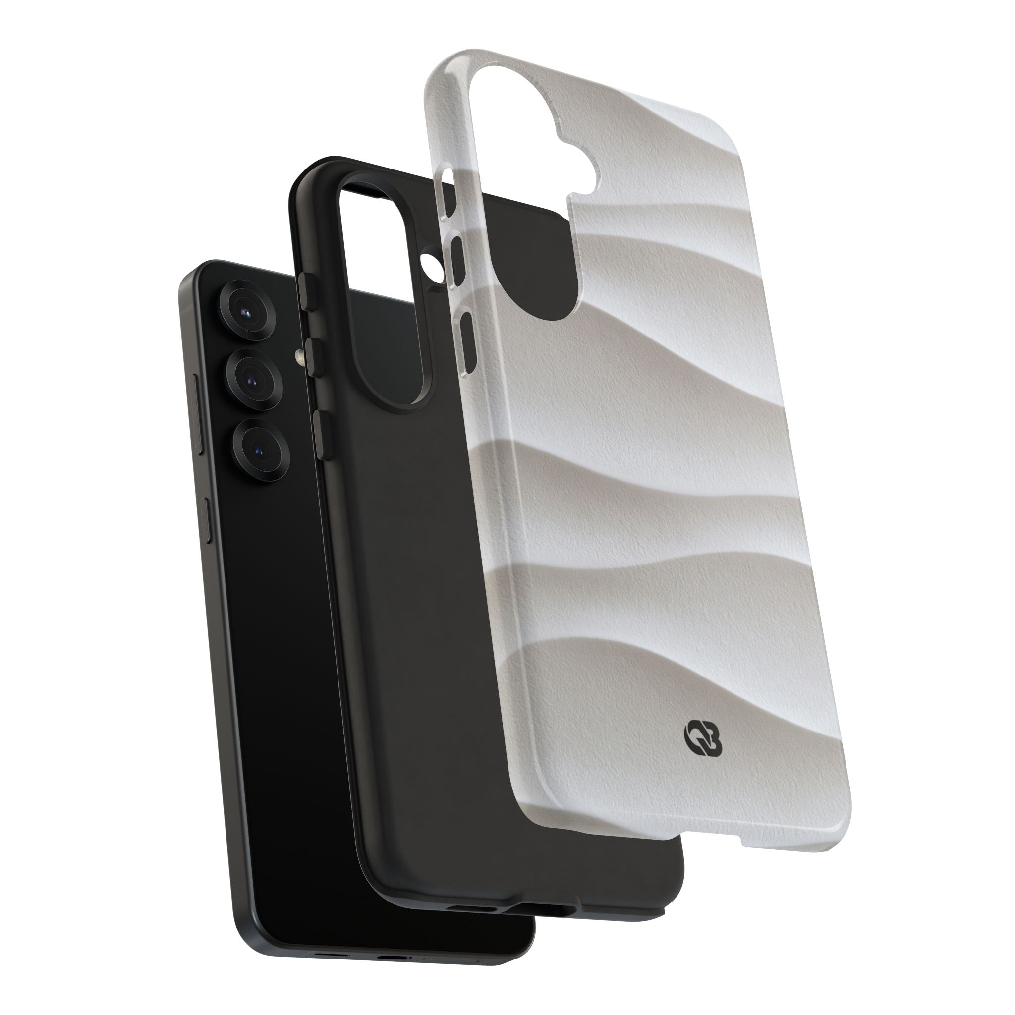 White Tough Phone Case for Samsung - Arctic Flow Ridges