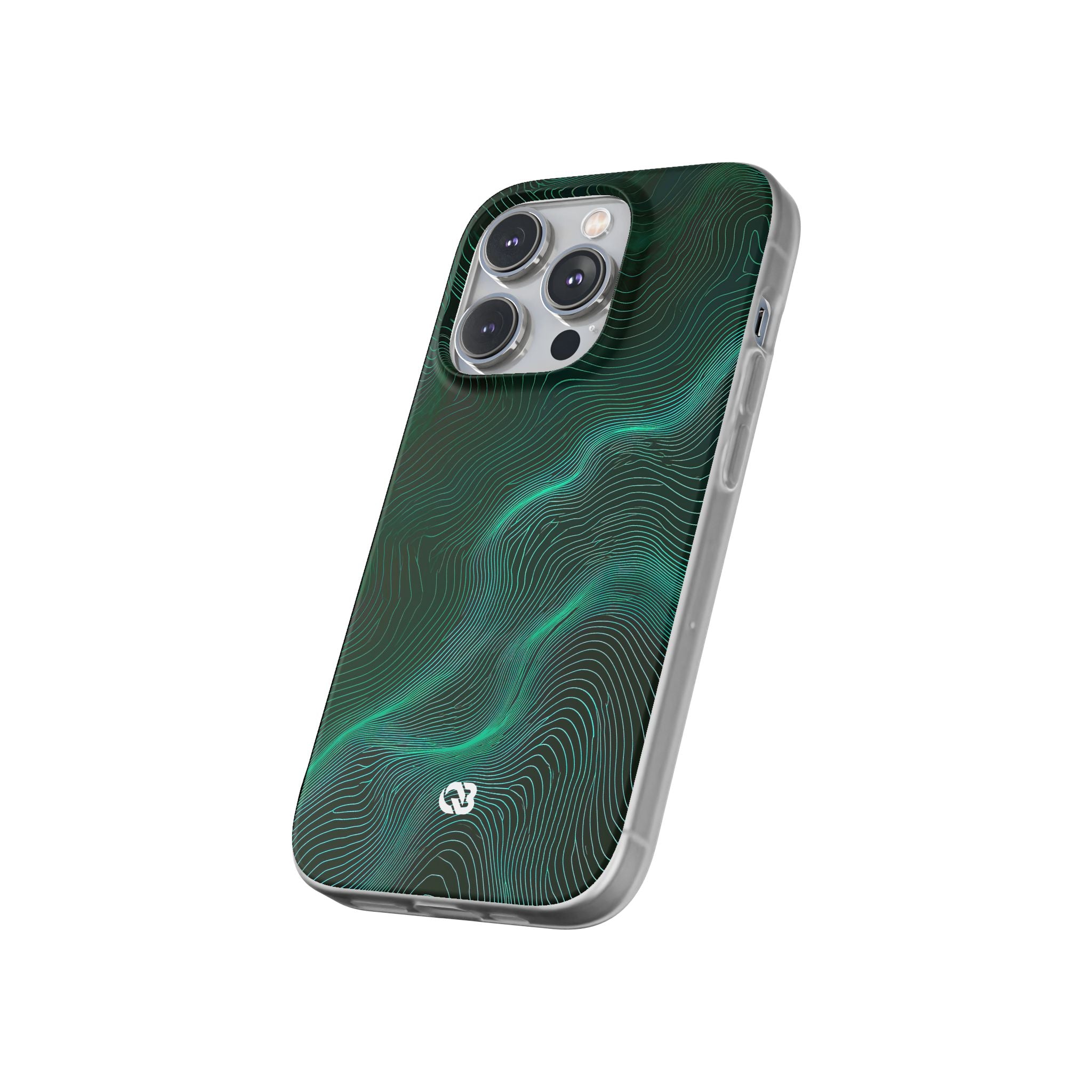 Teal Lite Phone Case for iPhone - Neon Jade Contour