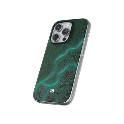 Teal Lite Phone Case for iPhone - Neon Jade Contour