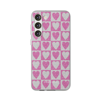 Glitter Herz Gitter Samsung S23 Plus Case - Soft