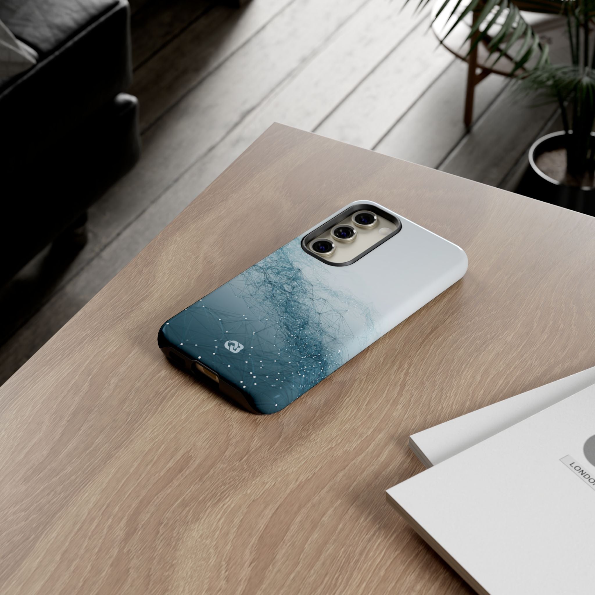 Teal Tough Phone Case for Samsung - Cyan Vector Lattice