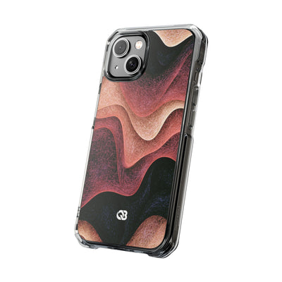 Rose Contour Waves · Clear Impact Magnetic Phone Case for iPhone · Pink