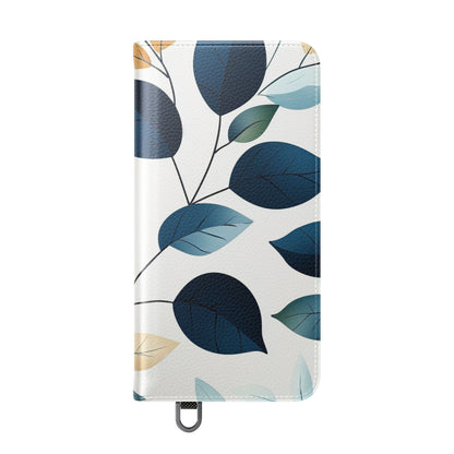 Navy Leaf Veins - Samsung S25 Case - Wallet