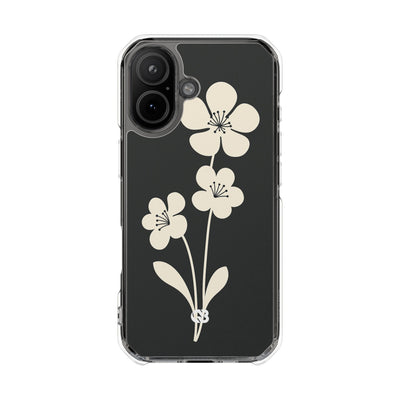 Black Impact MagSafe Phone Case for iPhone - Obsidian Cream Bloom