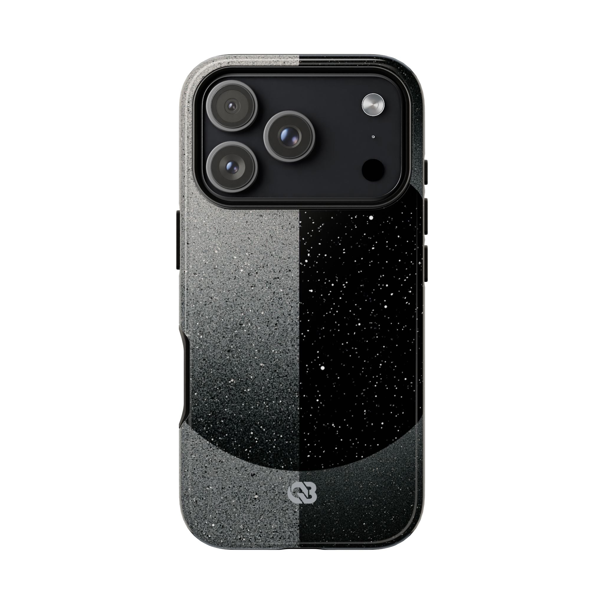 Black Tough Phone Case for iPhone - Lunar Static Orbit