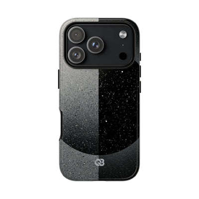 Black Tough Phone Case for iPhone - Lunar Static Orbit