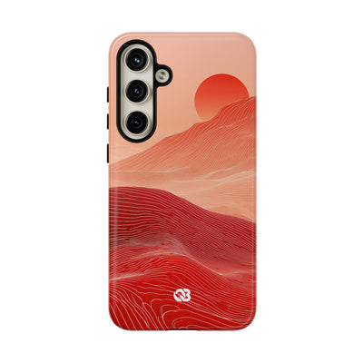 Red Tough Phone Case for Samsung - Crimson Ridge Lines