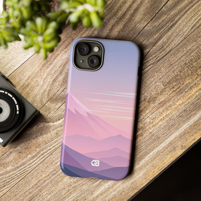 Purple Tough Phone Case for iPhone - Lavender Alpine Dawn
