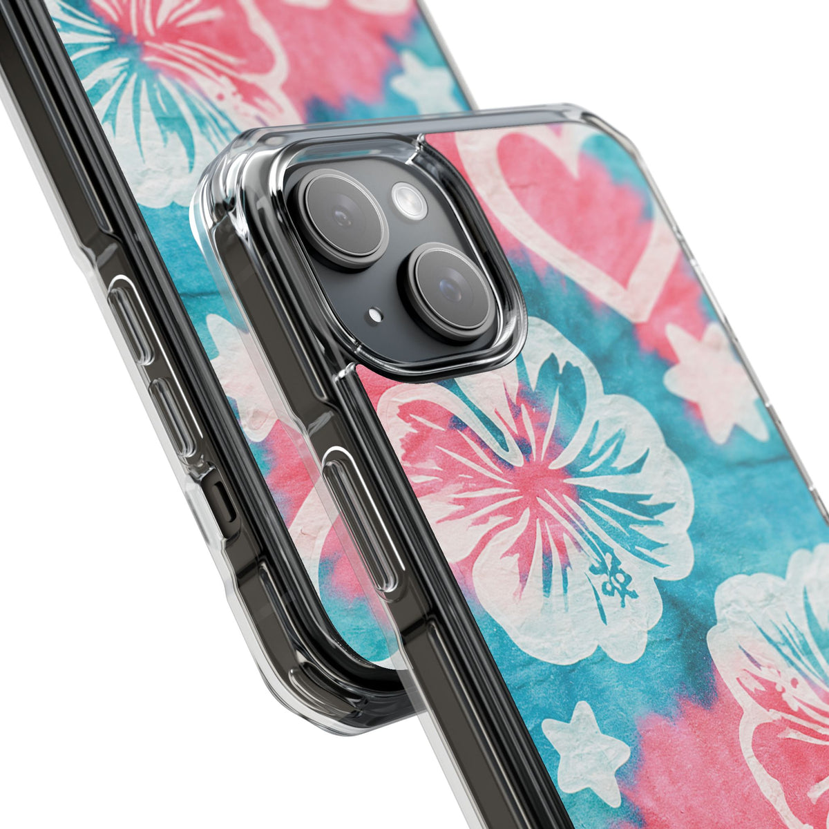 Tropical Hibiscus Bloom · Clear Impact Magnetic Phone Case for iPhone · Teal