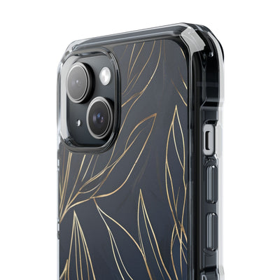 Gilded Navy Foliage · Impact Coque de téléphone pour iPhone · Magsafe