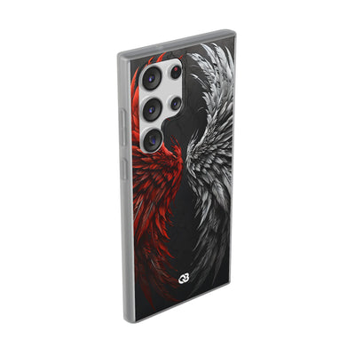 Split Crimson Wing · Soft Phone Case for Samsung