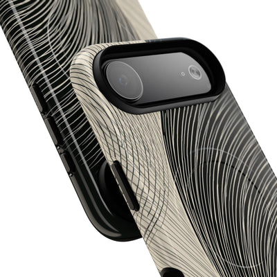 Beige Tough 2.0 Magsafe Phone Case for iPhone - Obsidian Cream Plume