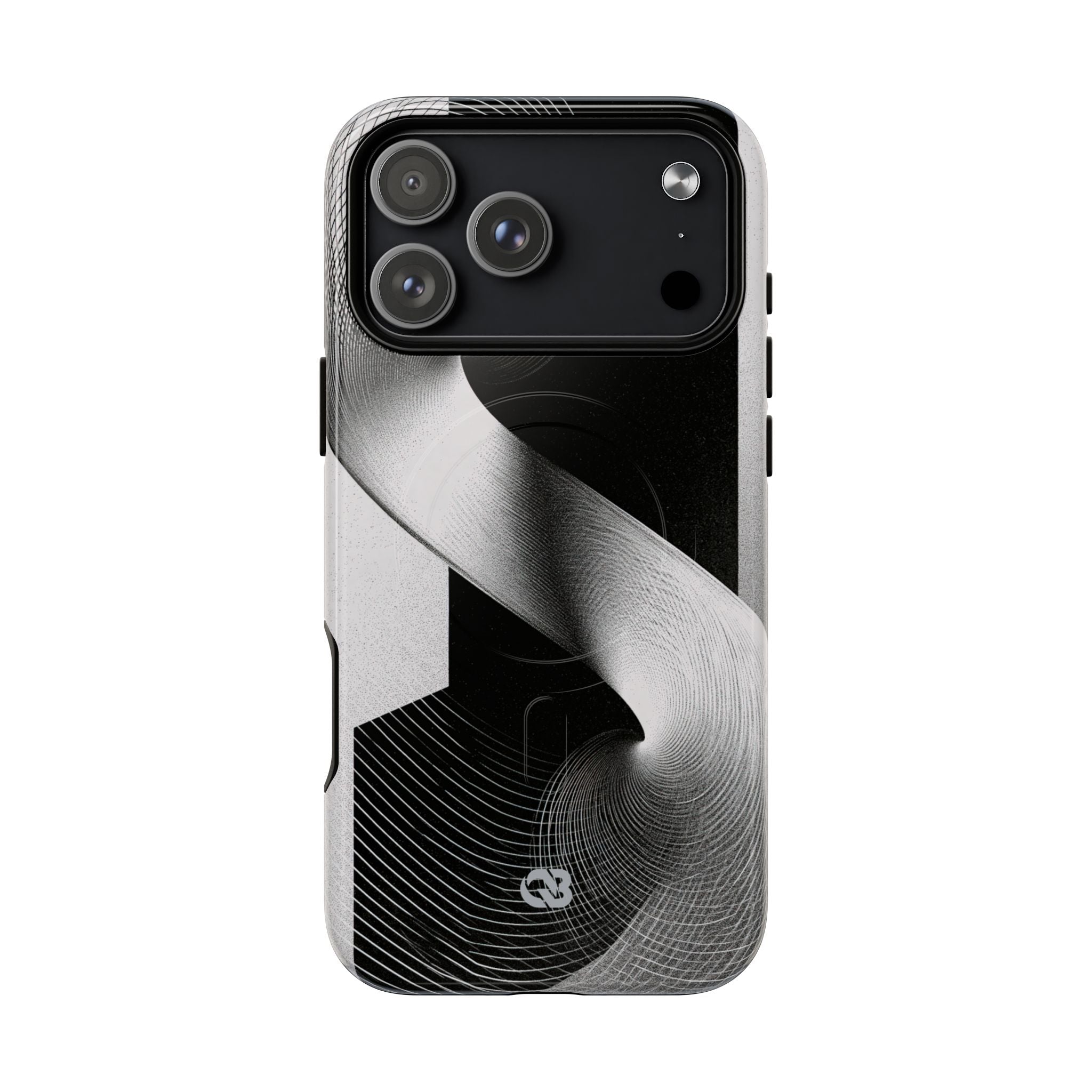 Grey Tough 2.0 Magsafe Phone Case for iPhone - Obsidian Moiré Wave