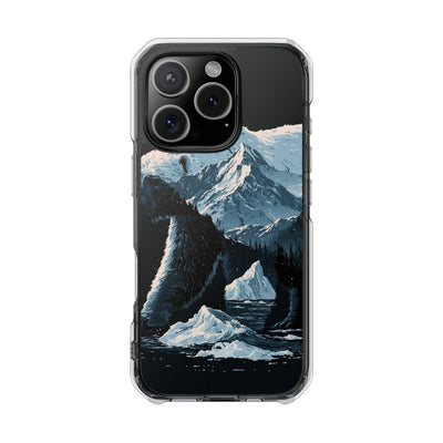 Nordic Arctic Bear · Clear Impact Magnetic Phone Case for iPhone · Black