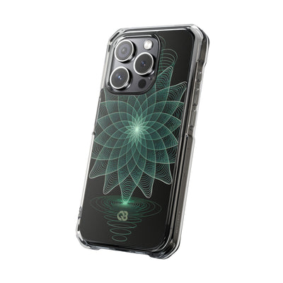 Green Impact MagSafe Phone Case for iPhone - Cyan Signal Bloom