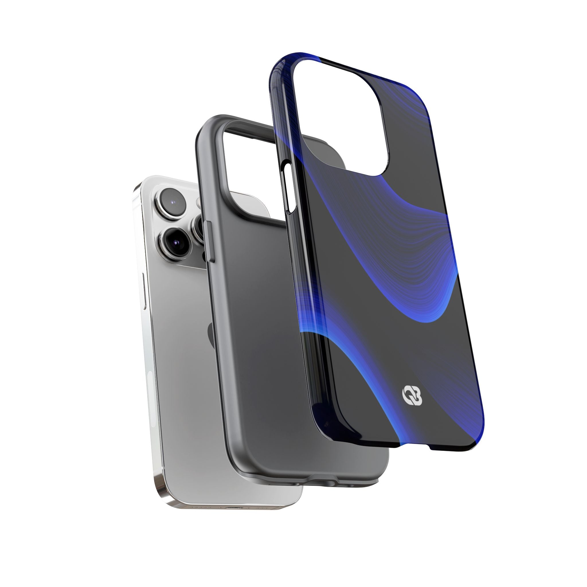 Blue Tough Phone Case for iPhone - Electric Cobalt Flow